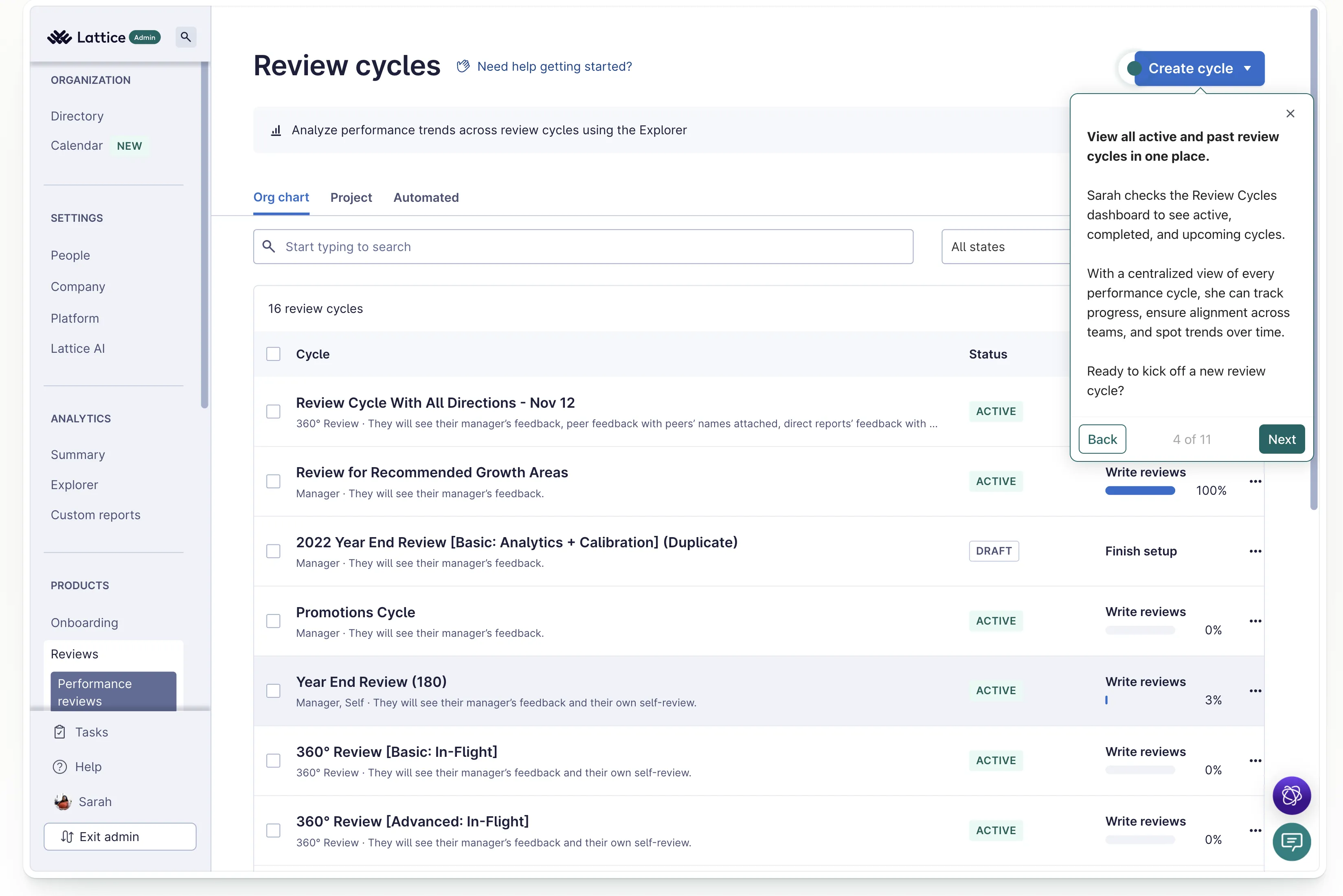 Lattice Performans Değerlendirme Döngüleri